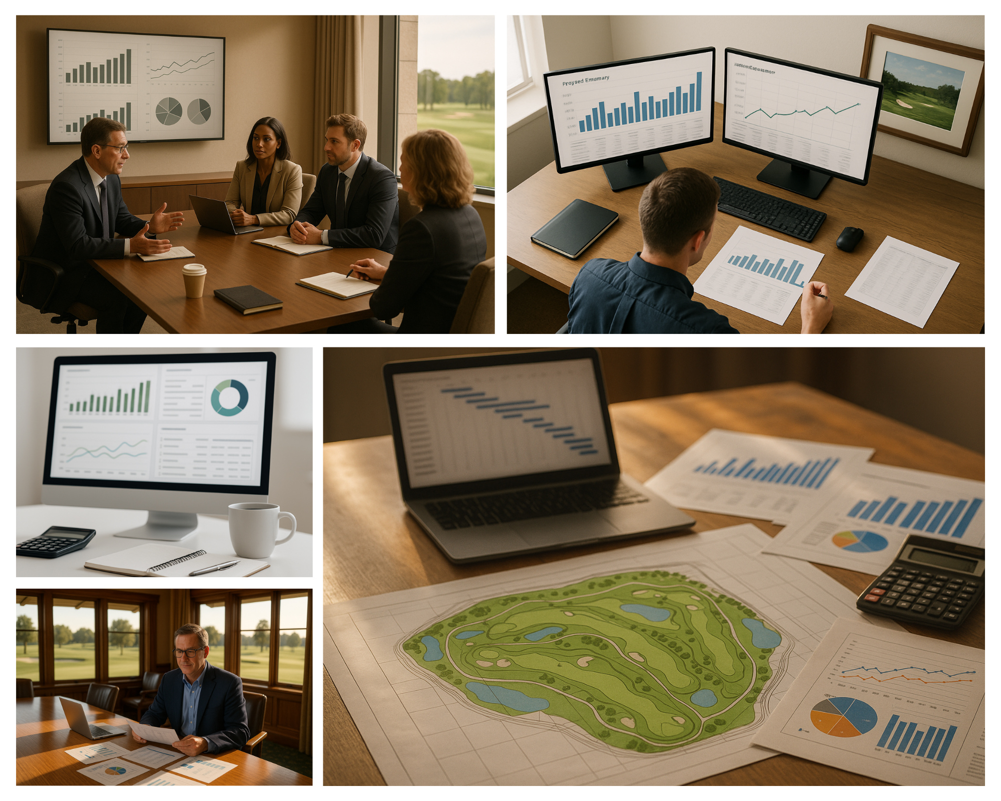 Financial reports laid out on a desk