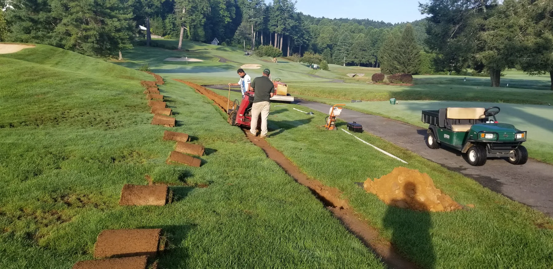 Golf course irrigation work