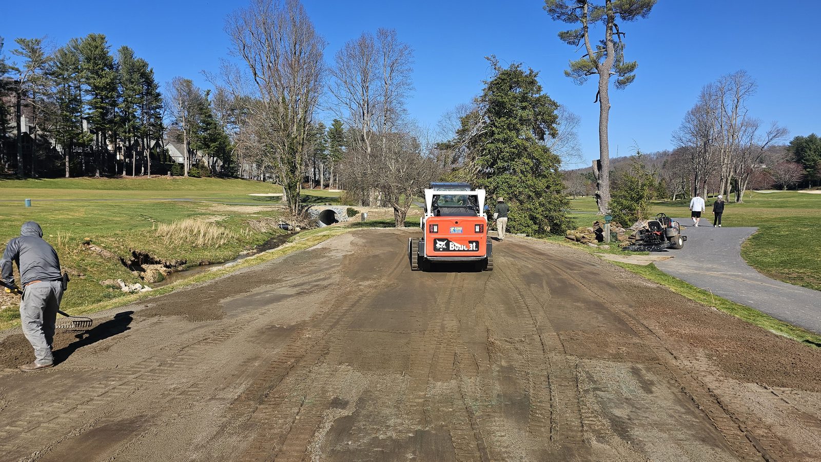 Tee box grading and surface preparation