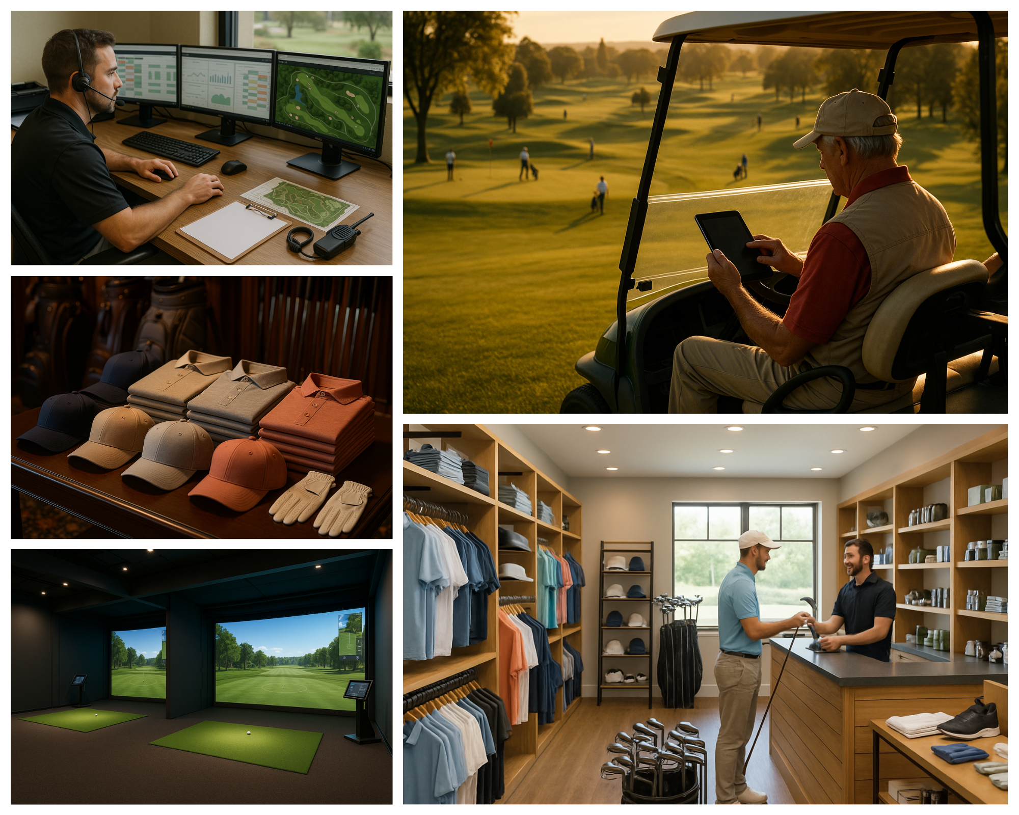 Pro shop team coordinating daily operations